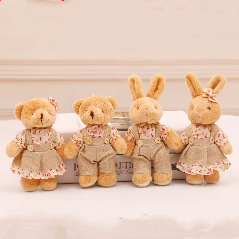 Linen Bag Bulk - 4pcs/lot Couple Bear Rabbit Plush Toys