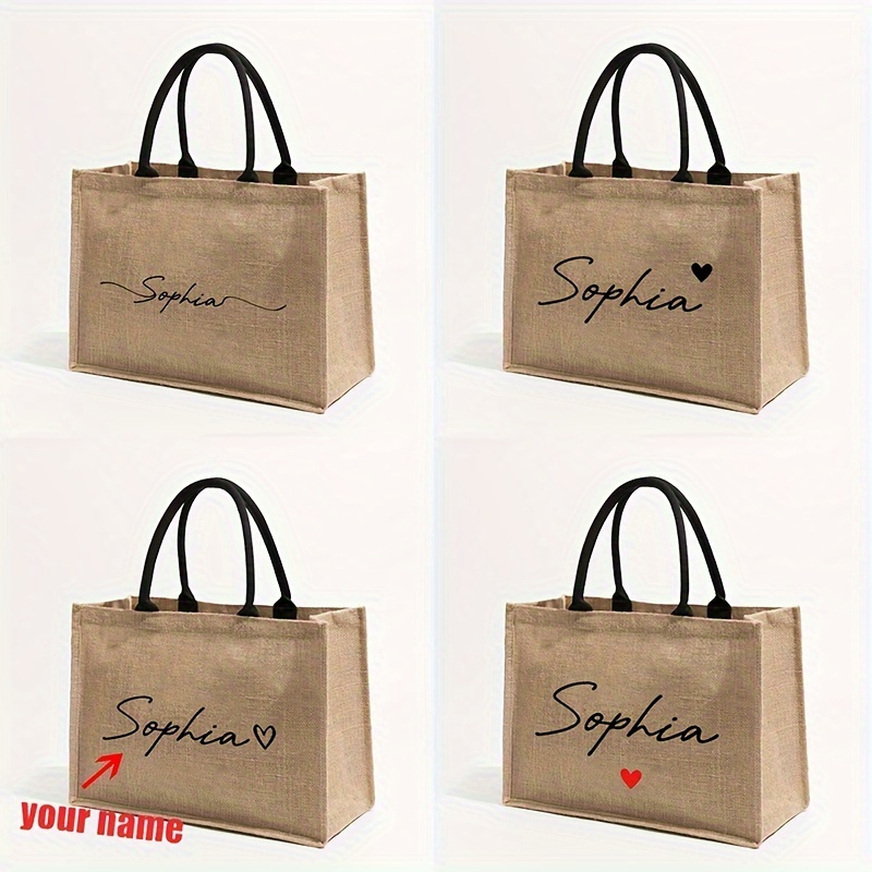 Custom Name Pattern Shopping P - Linen Bag Bulk recension och pris