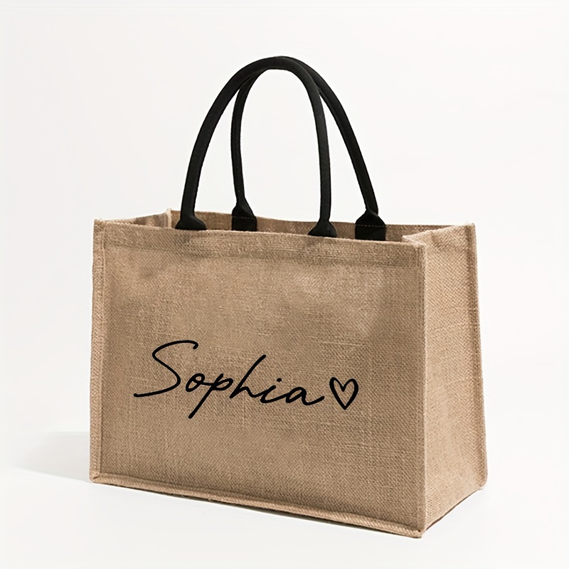 Custom Name Pattern Shopping P - Linen Bag Bulk recension och pris