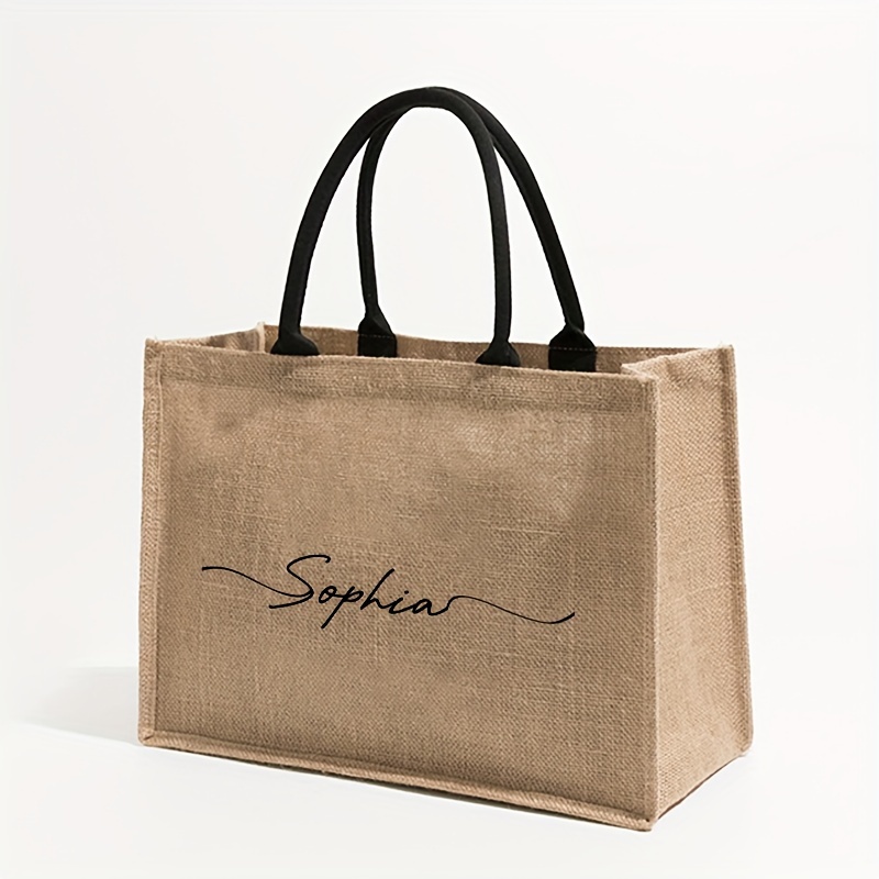 Custom Name Pattern Shopping P - Linen Bag Bulk recension och pris