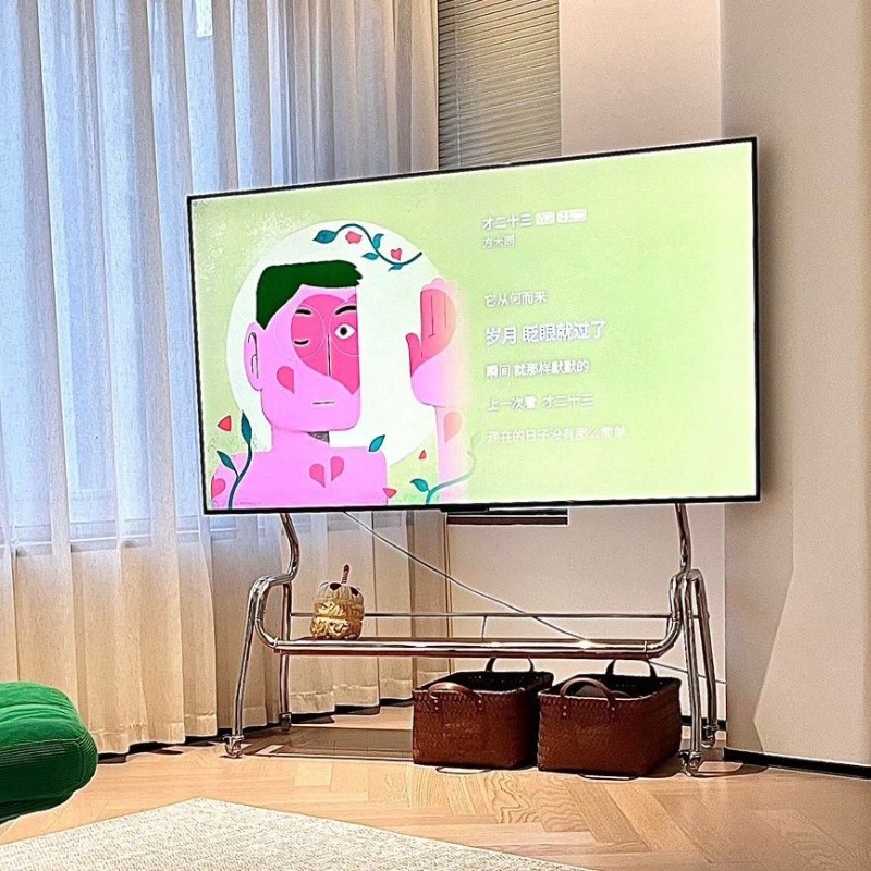 Mobile TV Stand Stainless Stee - Sustainable Living Home recension och pris