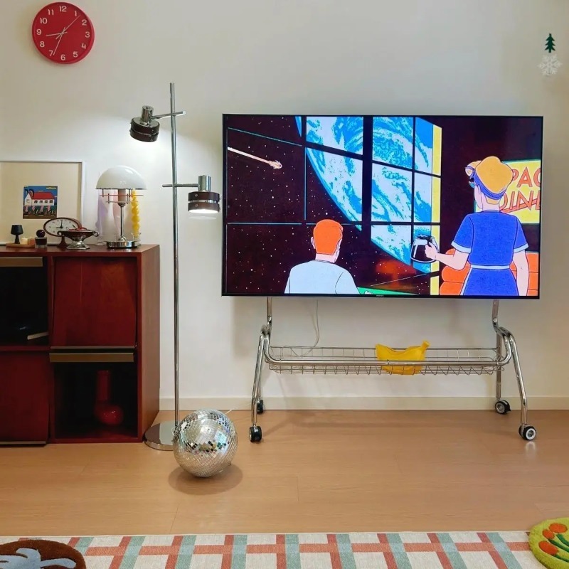 Mobile TV Stand Stainless Stee - Sustainable Living Home recension och pris