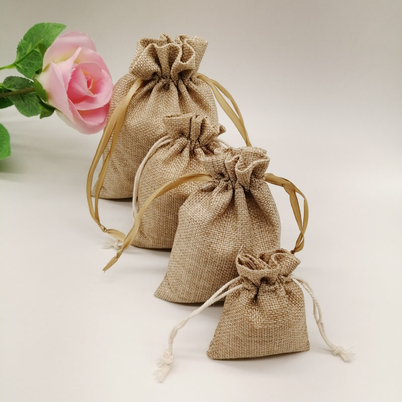 10-1000pcs/lot Jute Linen Bags - Linen Bag Bulk recension och pris