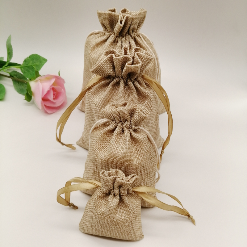 10-1000pcs/lot Jute Linen Bags - Linen Bag Bulk recension och pris