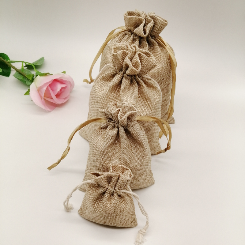 10-1000pcs/lot Jute Linen Bags - Linen Bag Bulk recension och pris