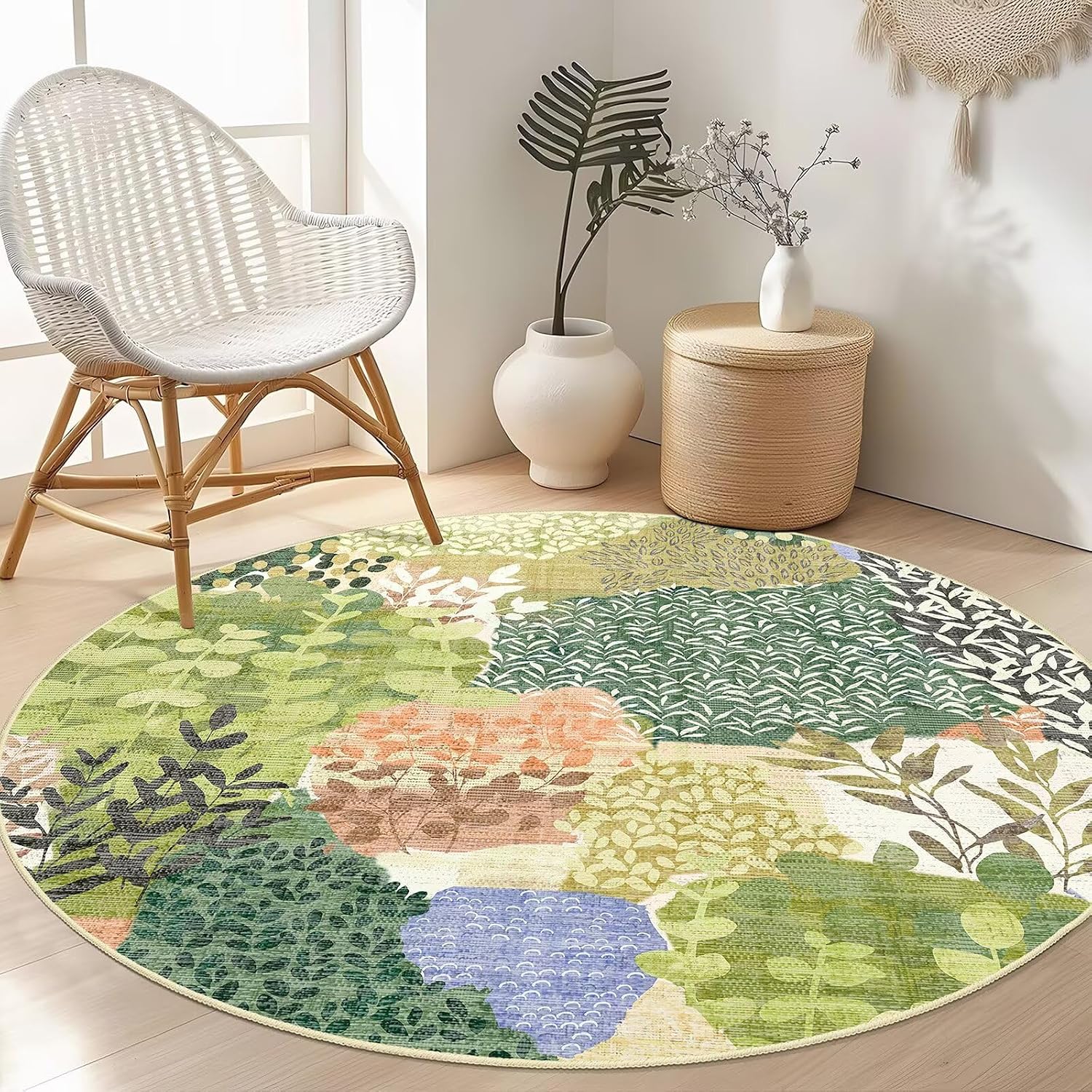 Stylish Boho Round Area Rug Gr - Sustainable Living Home recension och pris