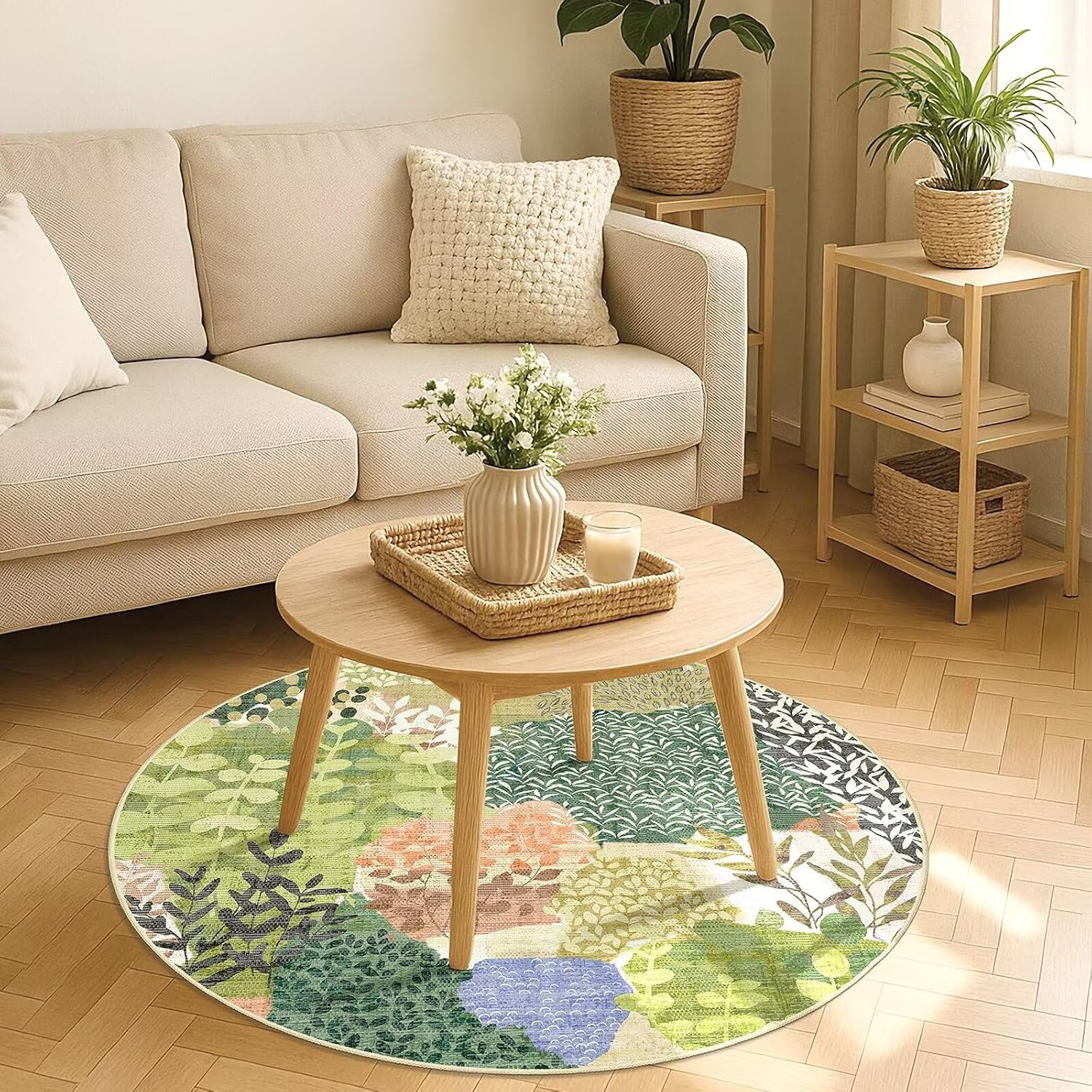 Stylish Boho Round Area Rug Gr - Sustainable Living Home recension och pris