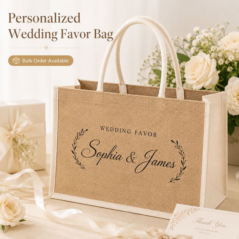 Custom Wedding Gift Bag Person - Linen Bag Bulk recension och pris